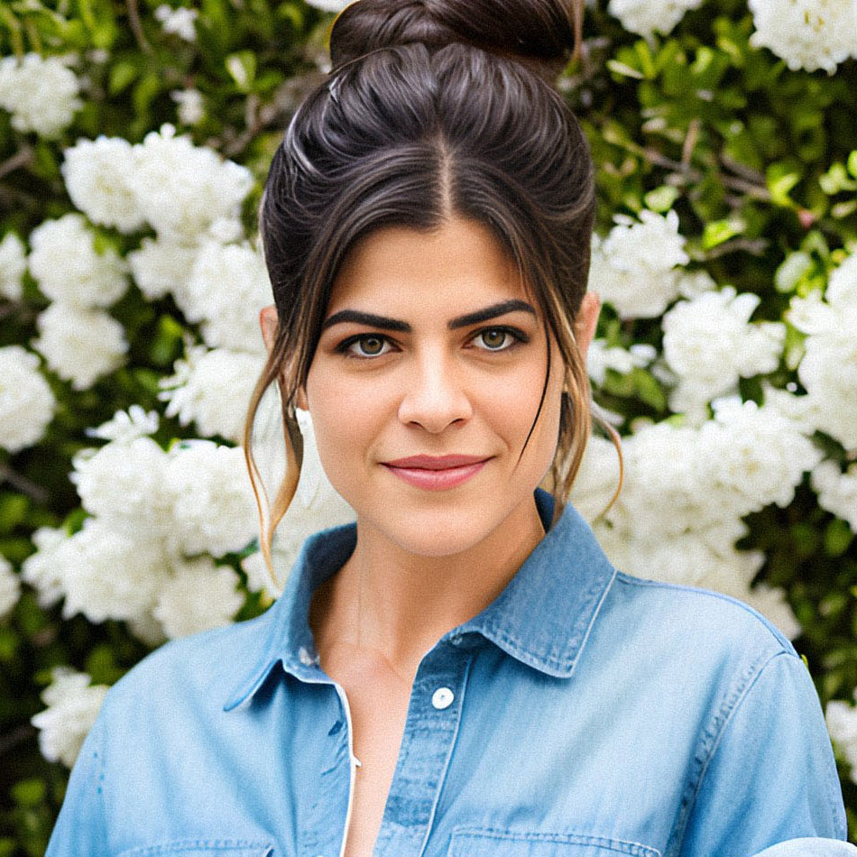Zoe’s denim and leather